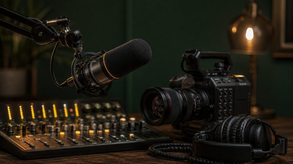 Canon EOS R5 en studio podcast multicaméra