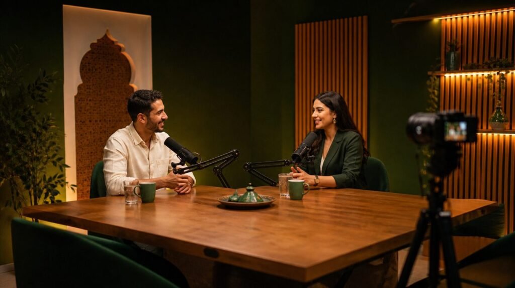 Studio podcast sur mesure : créer un décor à votre image